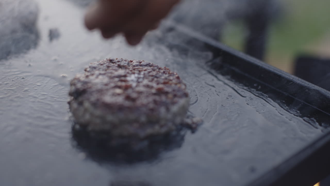 Cooking a Delicious Burger on a Grill