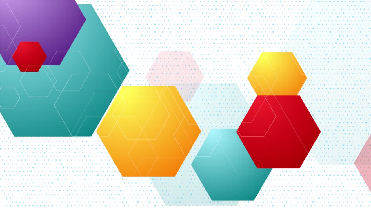 다채로운 육각형 추상적인 기하학적 운동 배경