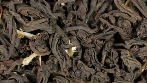 black tea leaves close up. loop rotation