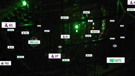 Animation-of-digital-data-processing-over-computer-servers