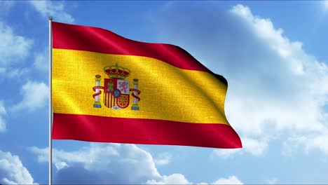 la bandera española ondeando en el viento