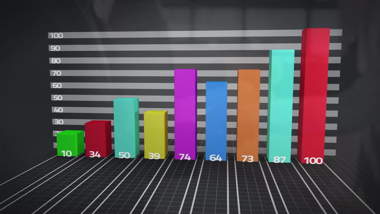 procesamiento de datos estadísticos contra la sección media de los empresarios que se dan la mano en la oficina