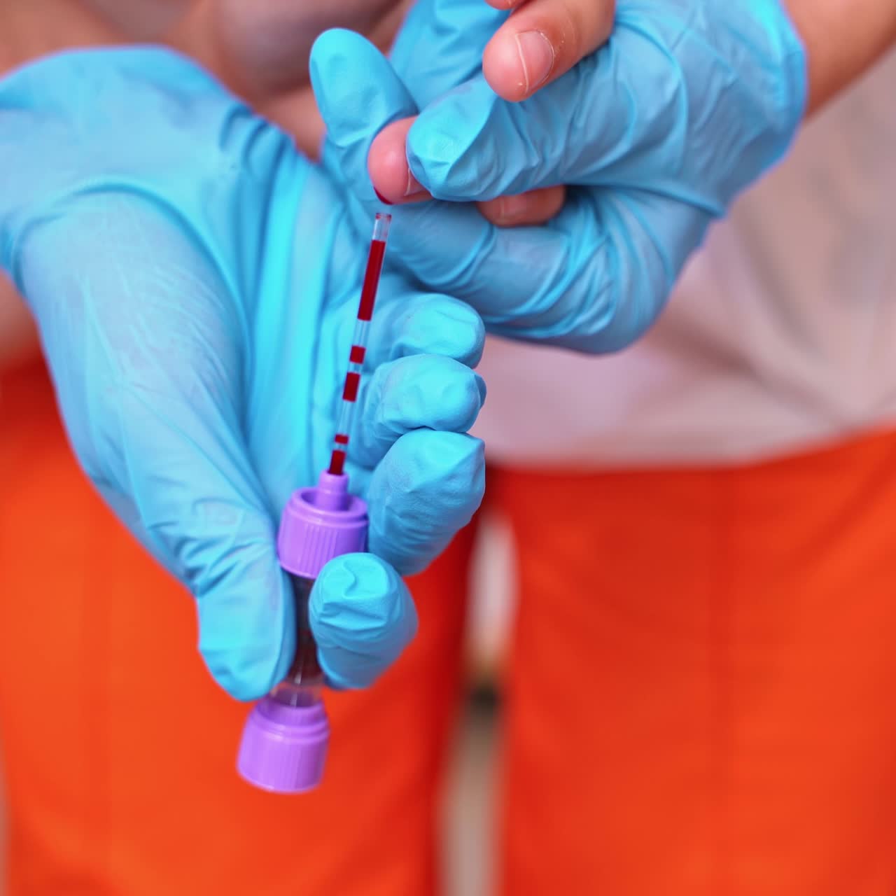 Doctor testing of patient blood