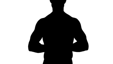 Muscular-silhouette-of-man-flexing-muscles