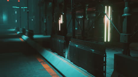 luces de neón de la ciudad futurista de ciencia ficción