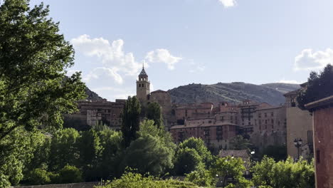 this clip shows the town albarracin in spain with a magical atmosphere created through pollen