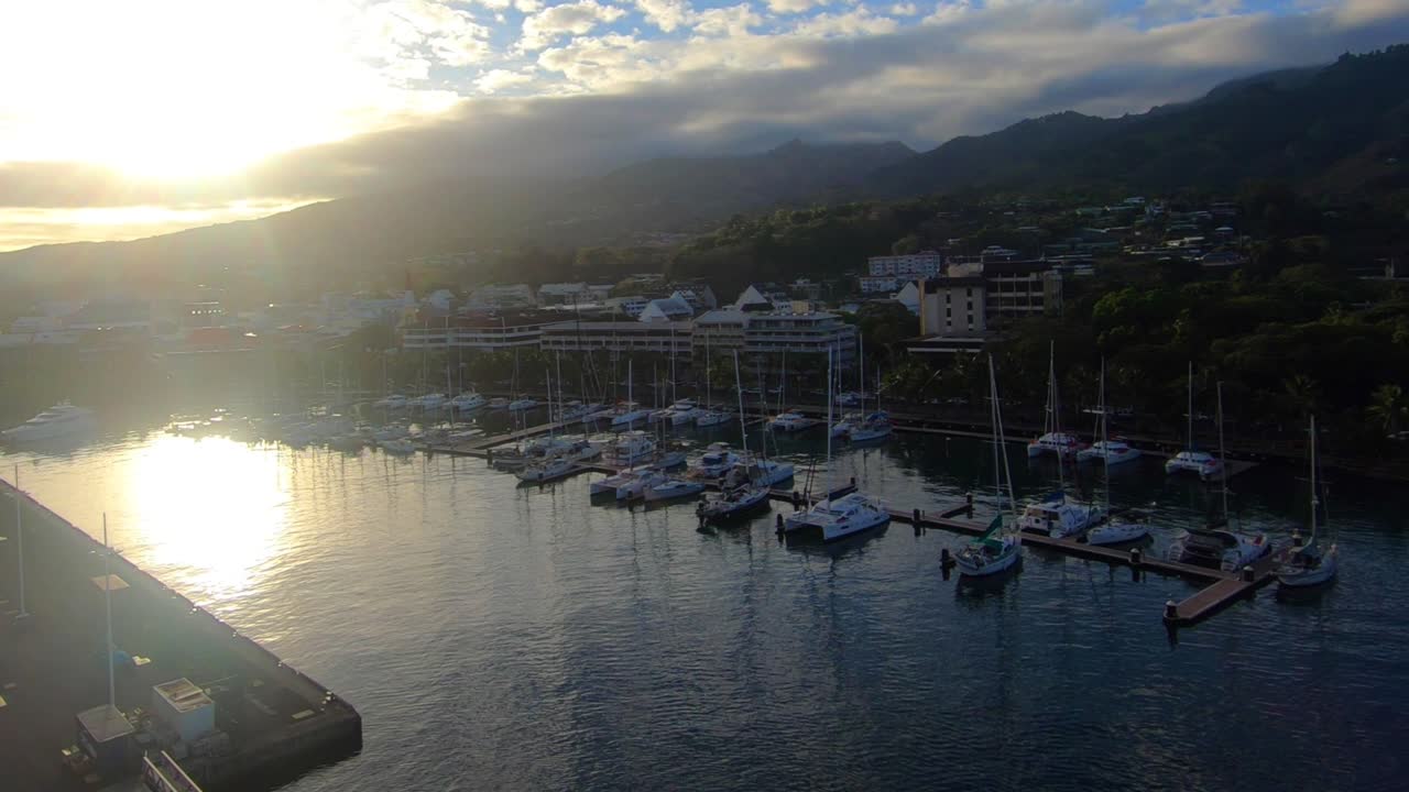 Papeete cruise ship terminal at the Quai d'honneur, Gateway to the beautiful Tahitian island