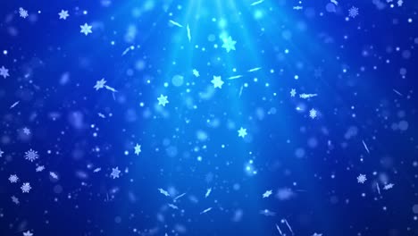 copos de nieve cayendo sobre un fondo azul