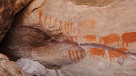 paintings of the koi san in a cave