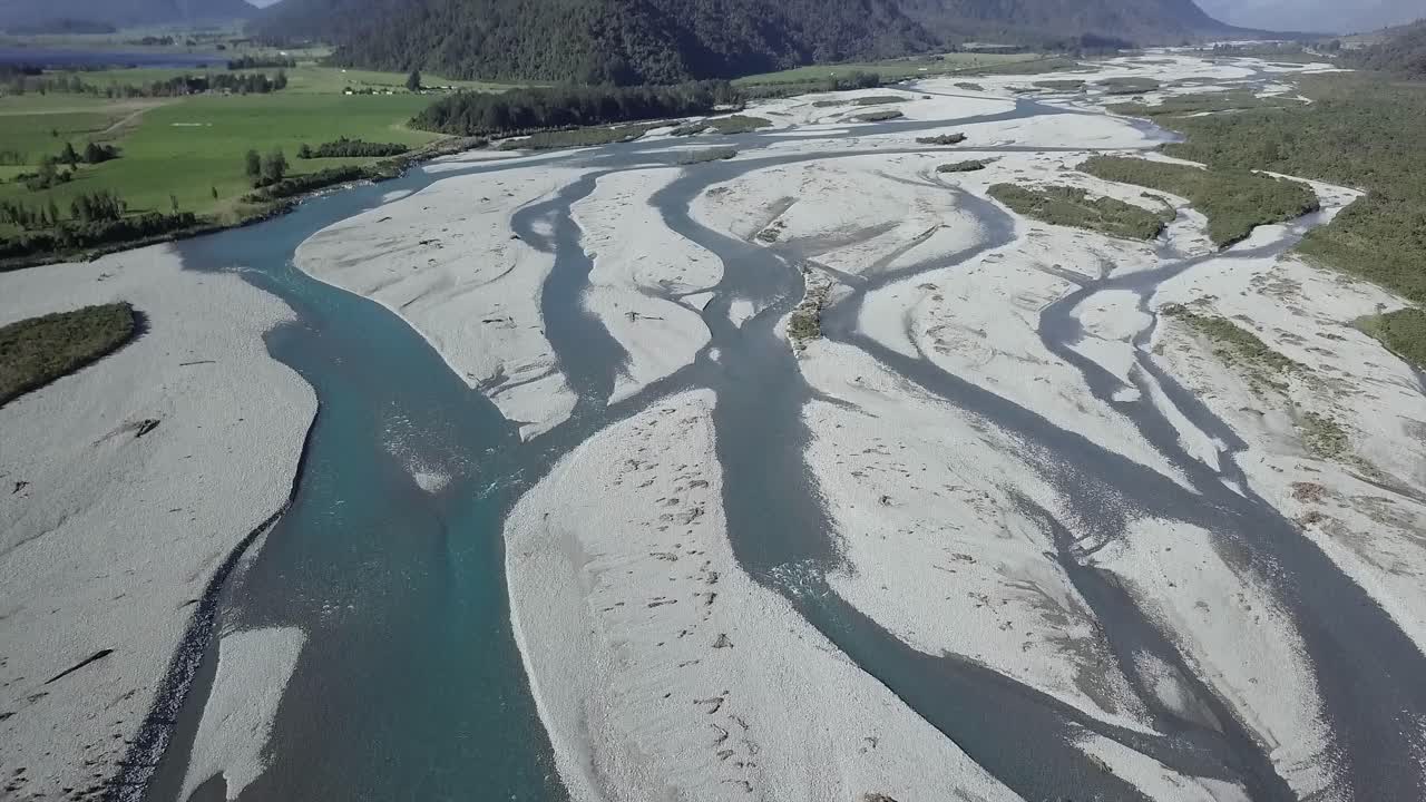 Aerial View of a Braided River Landscape