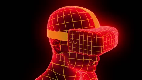 headset de realidad virtual holográfico de animación futurista hmd juego de tecnología de bucle 4k