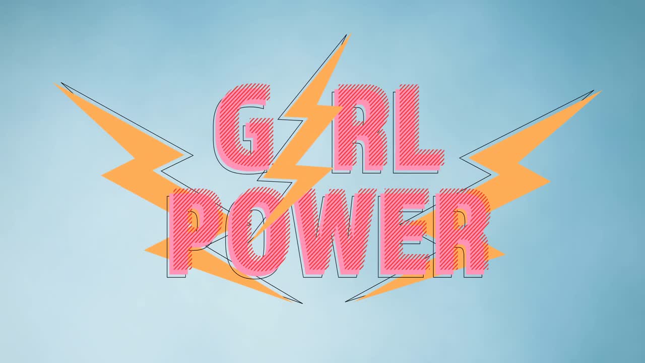 Composizione del testo "girls power", su fulmini