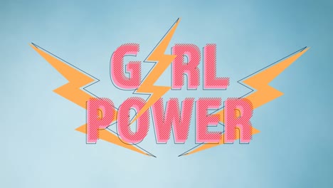 Zusammensetzung-Des-Textes-Girls-Power,-über-Blitze