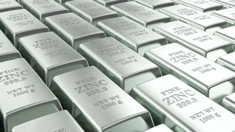 zinc ingots background, loop animation. 3d rendering