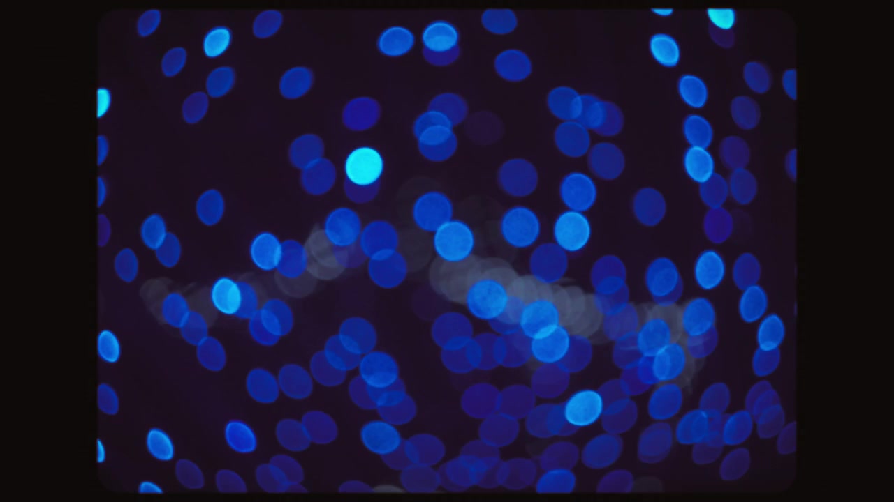 Abstract blue bokeh lights of Christmas decorations