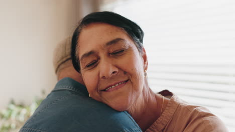 Woman-face,-smile-and-elderly-couple-slow-dancing