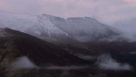 atmospheric landscape of ogilvie mountain range in the yukon territory of northwestern canada.