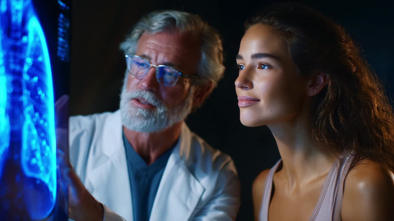 A Doctor and Patient Engage in a Thoughtful Consultation While Analyzing Medical Imaging, Highlighting the Importance of Clear Communication and Understanding in Healthcare Settings