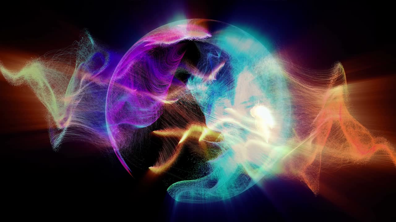 particelle colorate su nero