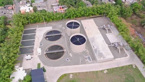 sewage treatment facilities with water purification tanks, prados de san luis in dominican republic