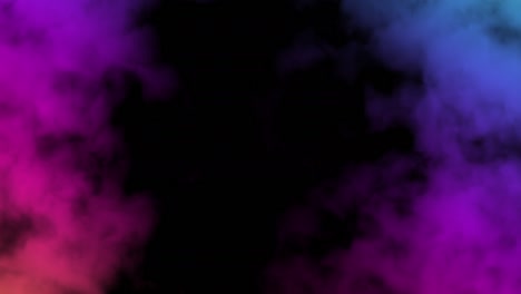 abstract smoke heading up illuminated by neon light. loop stock video.