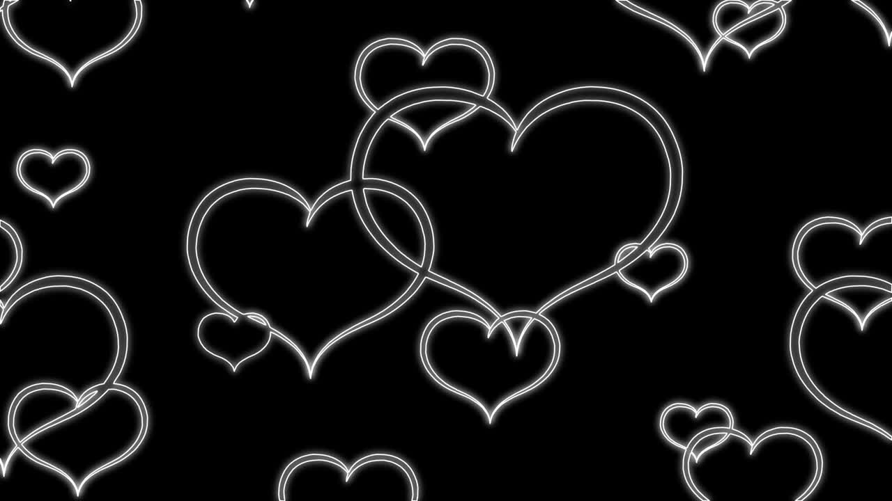 밝은 네온 심장 기호의 원활한 애니메이션 - 행복한 발렌타인 데이를위한 디자인 요소 - 인사 카드, 배너, 사인보드, 4k 비디오 클로즈업