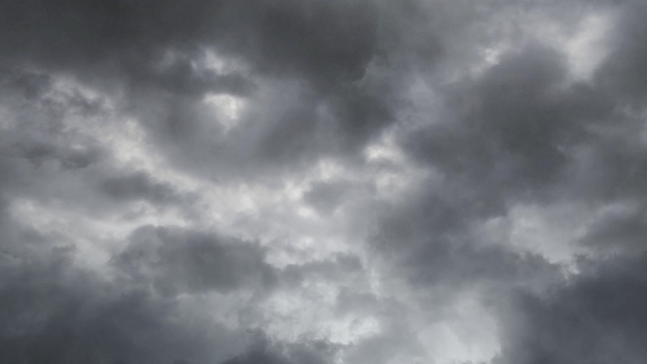 4k Lightning flashed across the dark sky