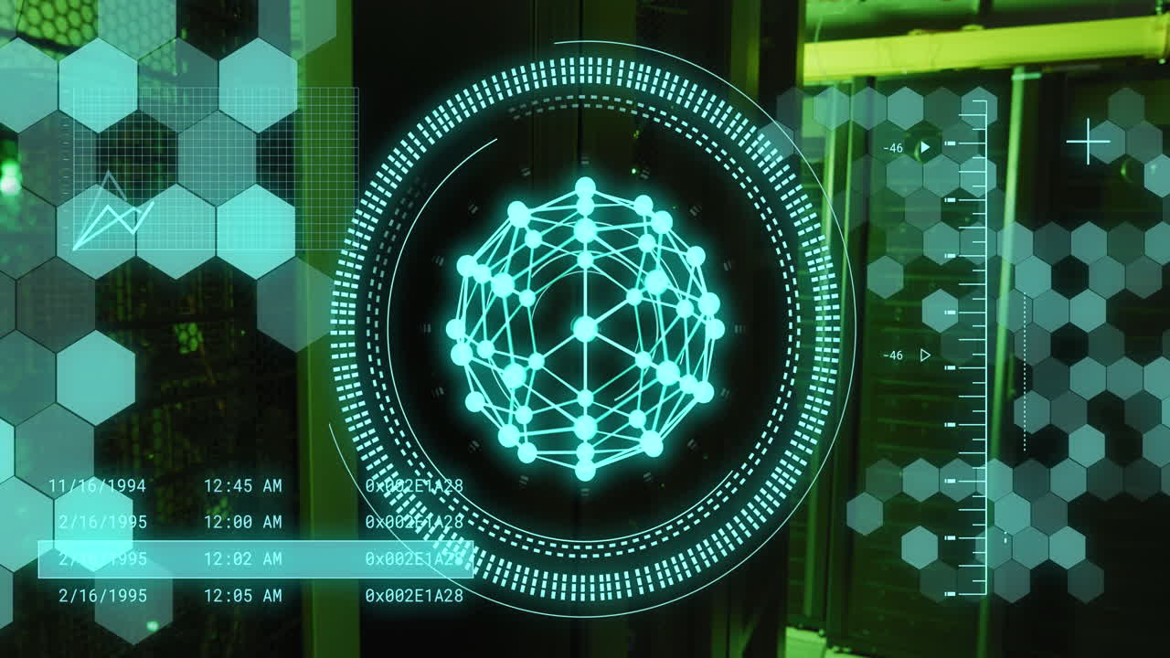 데이터 처리 및 서버 을 이동하는 모양의 애니메이션