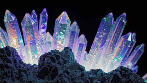 grupo de cristales brillantes