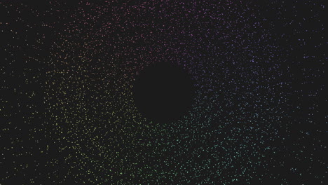 patrón circular simétrico de puntos brillantes y oscuros sobre un fondo negro