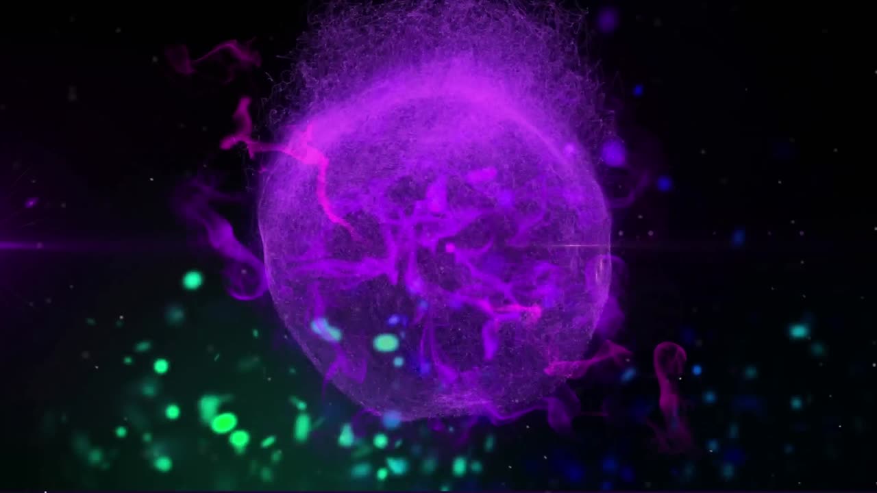 animación de puntos que se mueven sobre un fondo negro