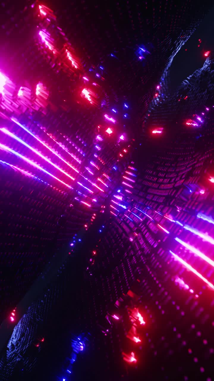 Visualizzazione audio sotto forma di onde luminose. Video verticale in loop