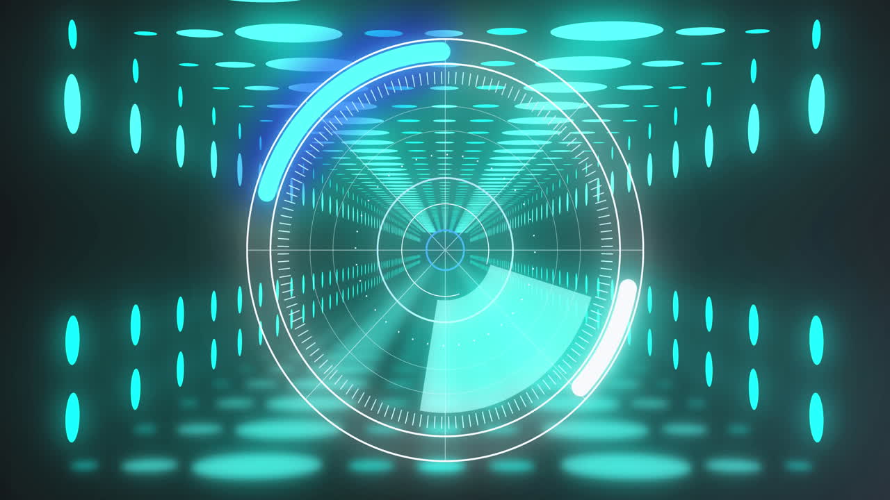 네온 터널에서 스 ⁇  스캔과 데이터 처리의 애니메이션