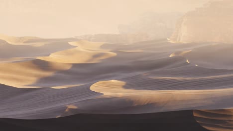 travelling across the sand dunes of a desert landscape