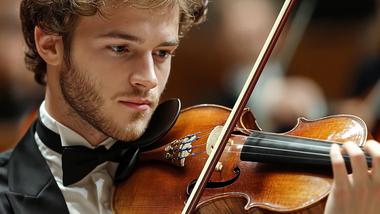 A man playing the violin