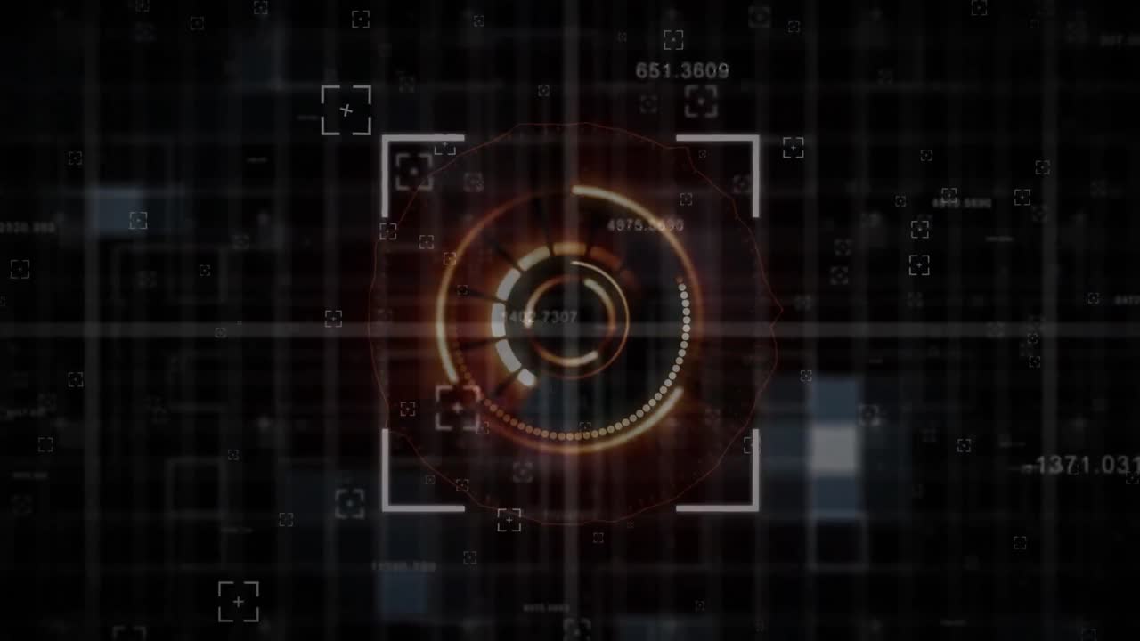 Animation of scope scanning and shapes on black background