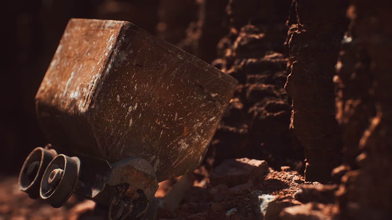 carretilla de mina de oro abandonada utilizada para transportar mineral durante la fiebre del oro