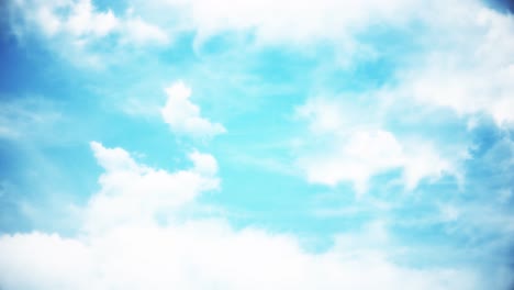 beautiful blue sky with fluffy clouds