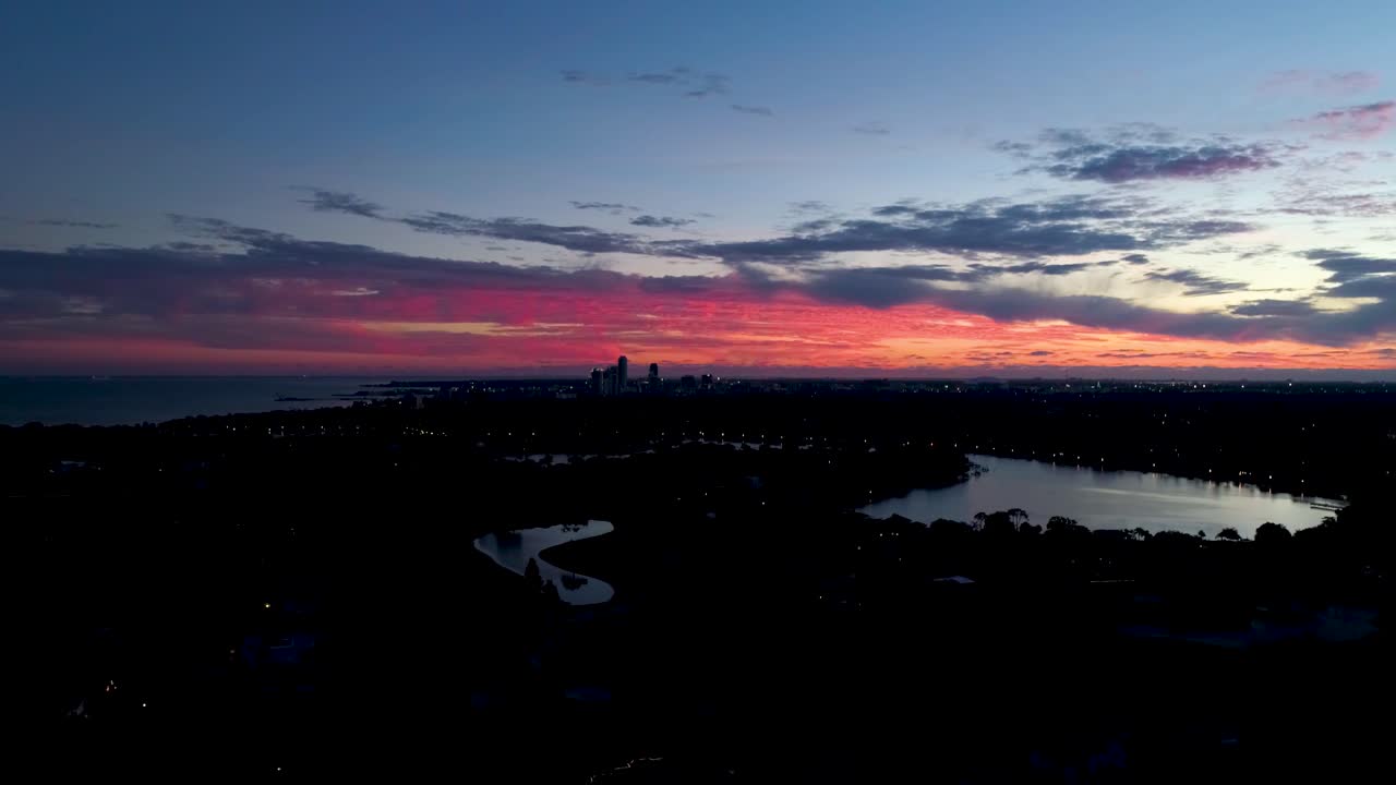 4K Aerial Video of Sunset over Luxury Condominiums in St Petersburg, Florida