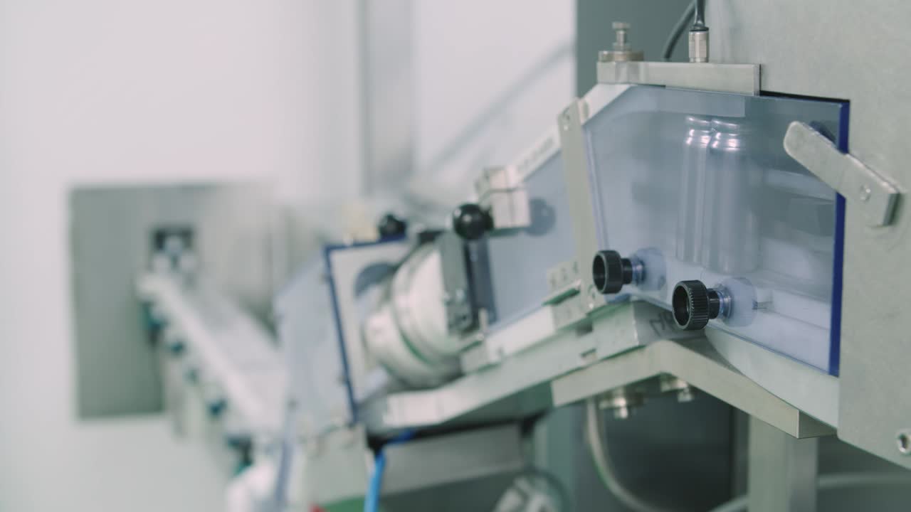 An asthma inhaler containers in production line