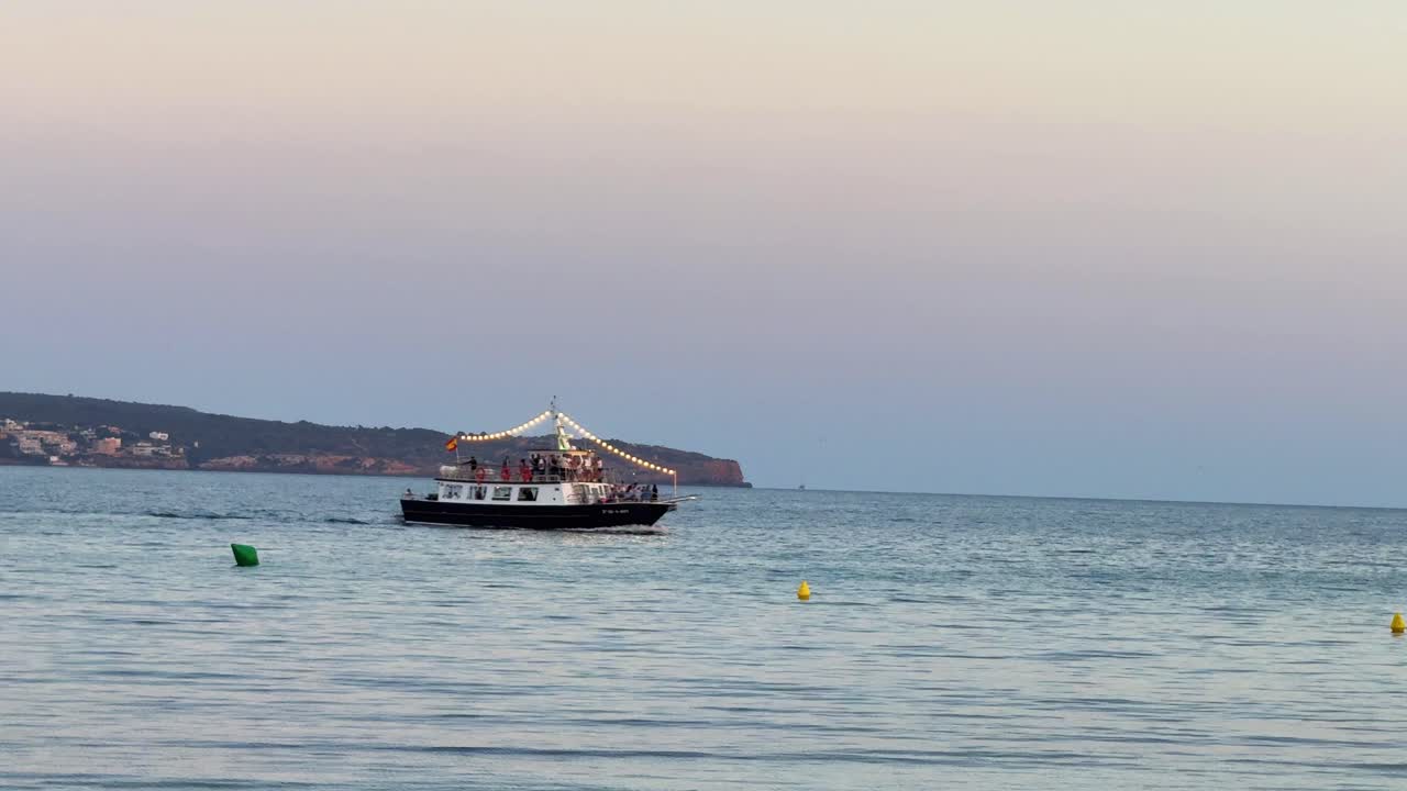 Mediterranean Sea Transport boat on the Spain Mallorca island, clear sky