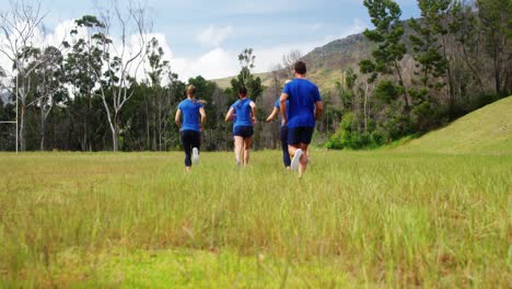 fit people jogging in boot camp 4k