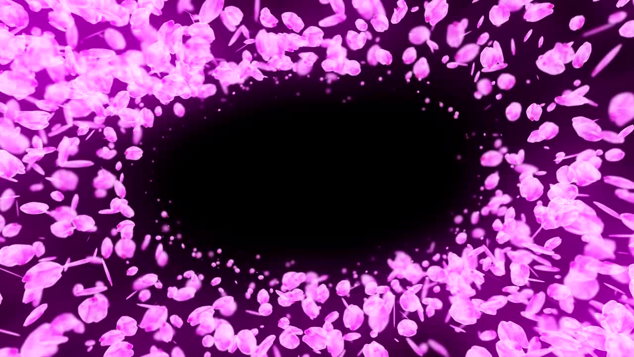 체리 꽃의 회전, cg 애니메이션, 루프 회전