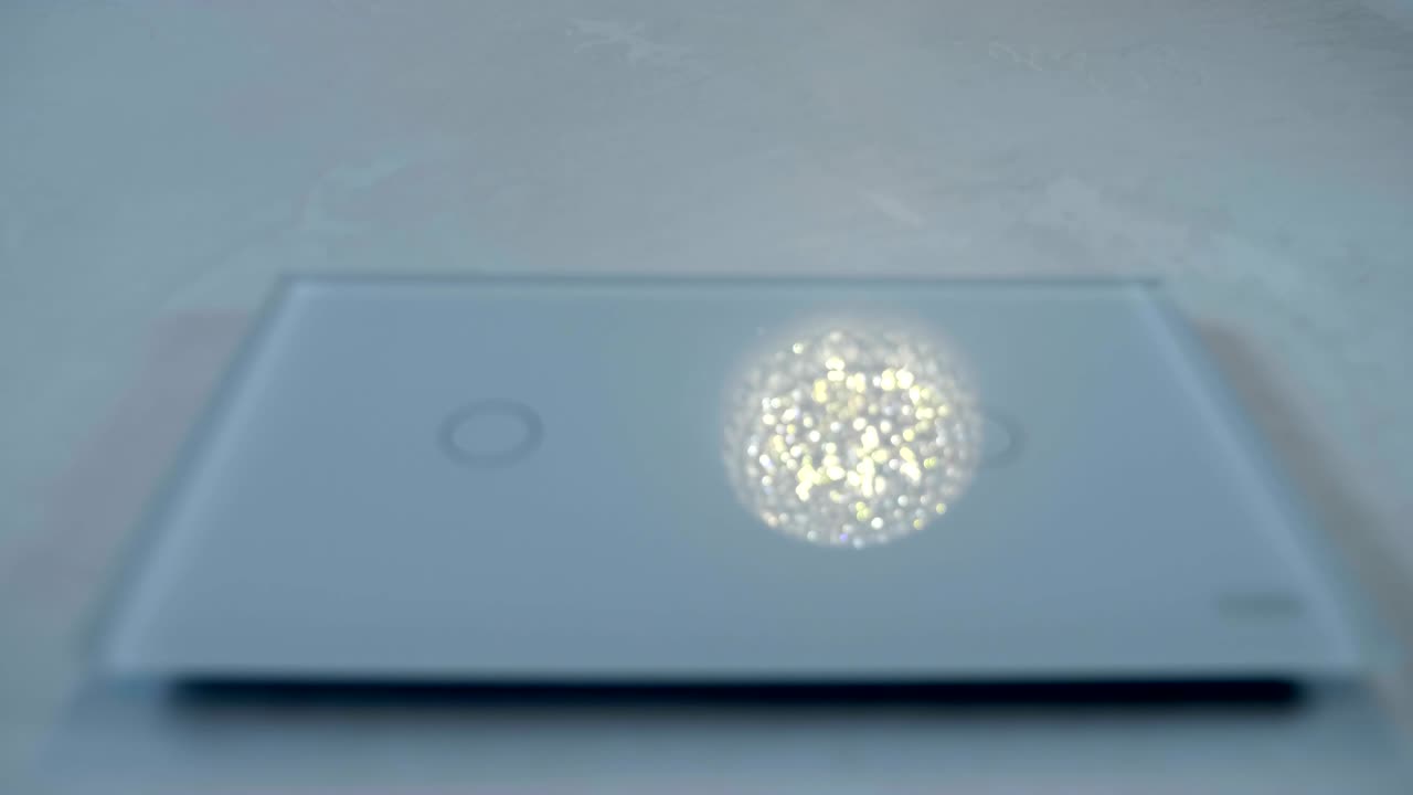 interruptor táctil de alta tecnología moderno de vidrio blanco en 2 líneas