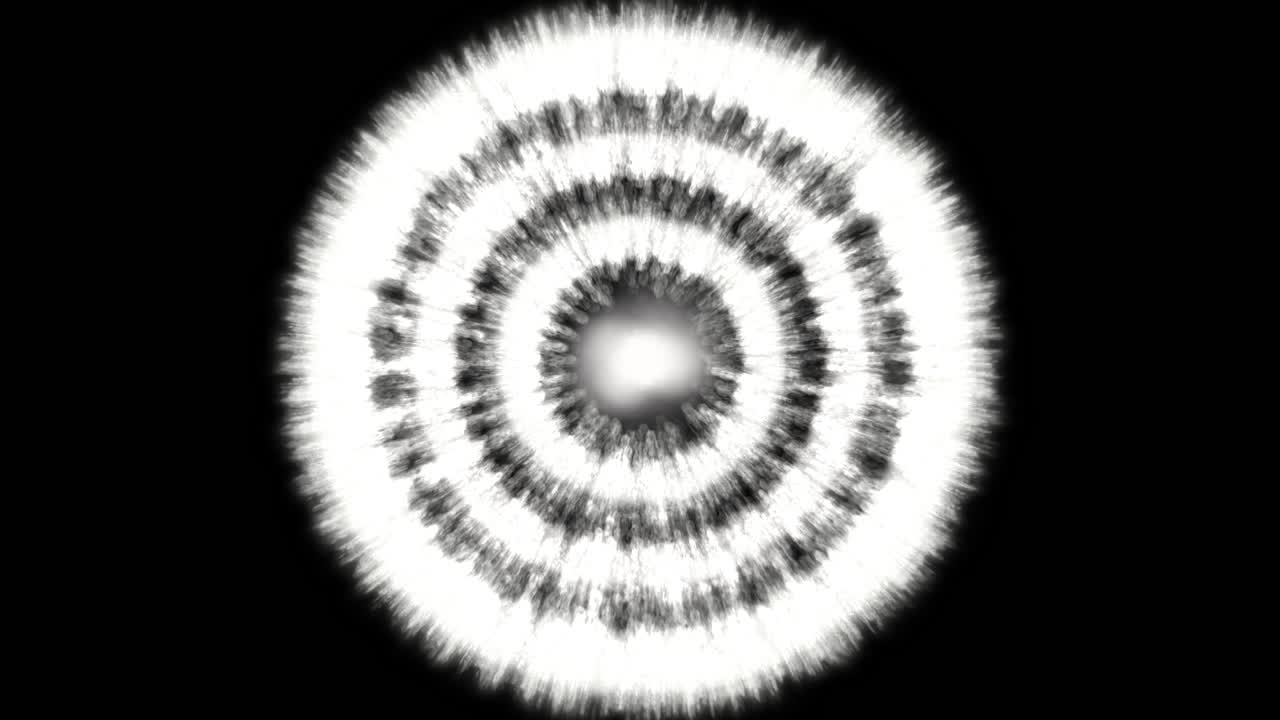 Atomic structure simulation with active concentric electron levels and pulsating nucleus.
