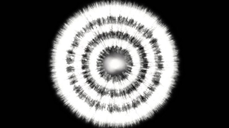 Atomic structure simulation with active concentric electron levels and pulsating nucleus.