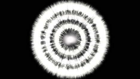 atomic structure simulation with active concentric electron levels and pulsating nucleus.