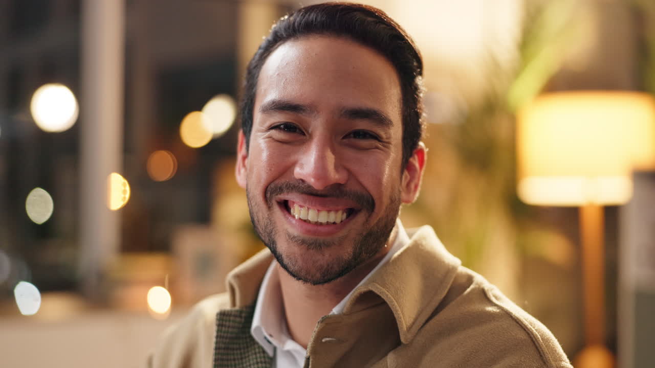 笑顔の男の肖像画