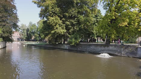 canal in a european city park