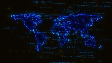 digital world waves connection global network cyber technology digital data earth rotating virtual